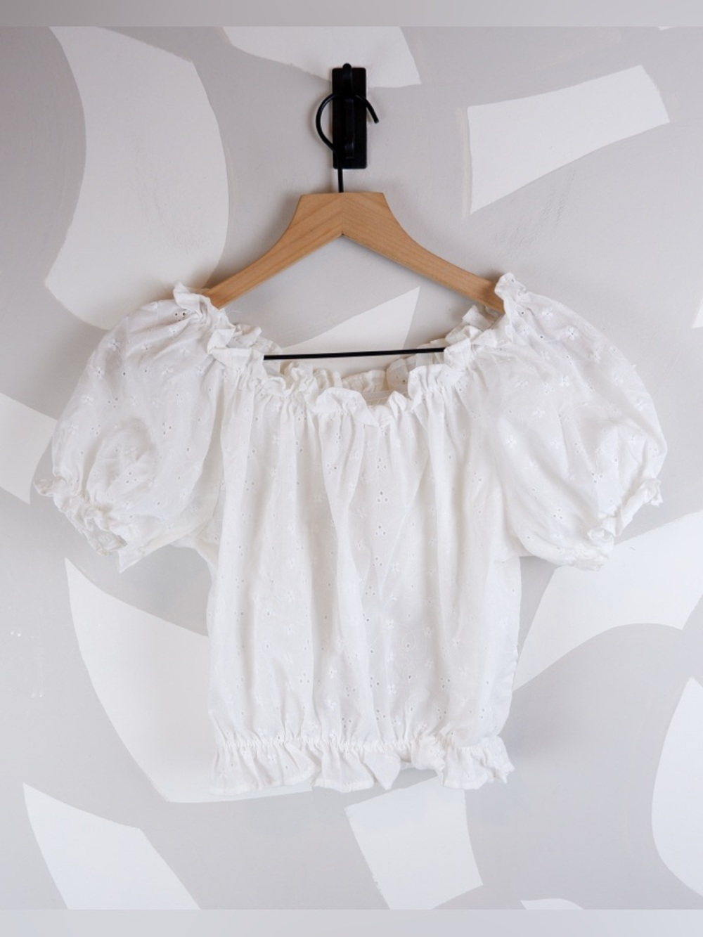 Vintage 90's Bonjour Cotton Blend Eyelet Top | S